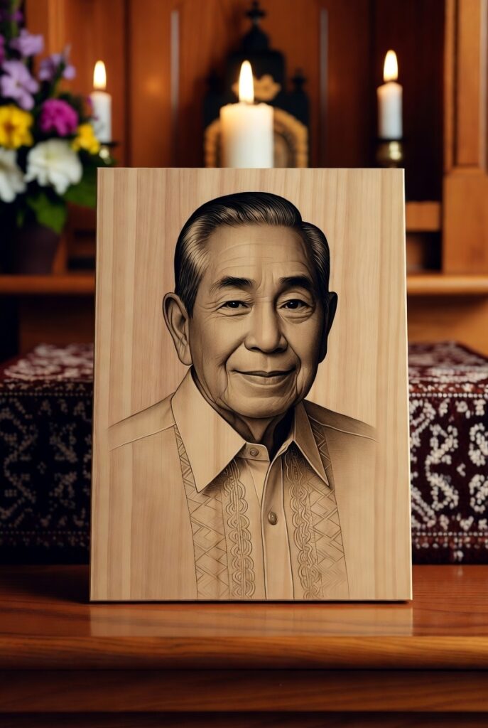 laser engraved wooden portrait