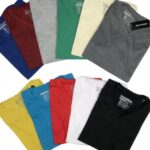 multi colored cotton v neck shaped t shirt